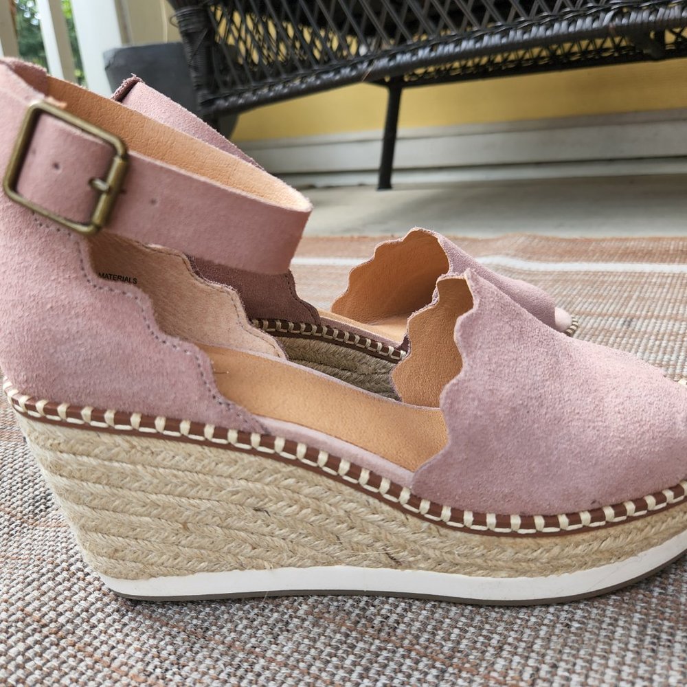 Crown Vintage Daffodil Suede Wedge Sandals - Picture 3 of 7